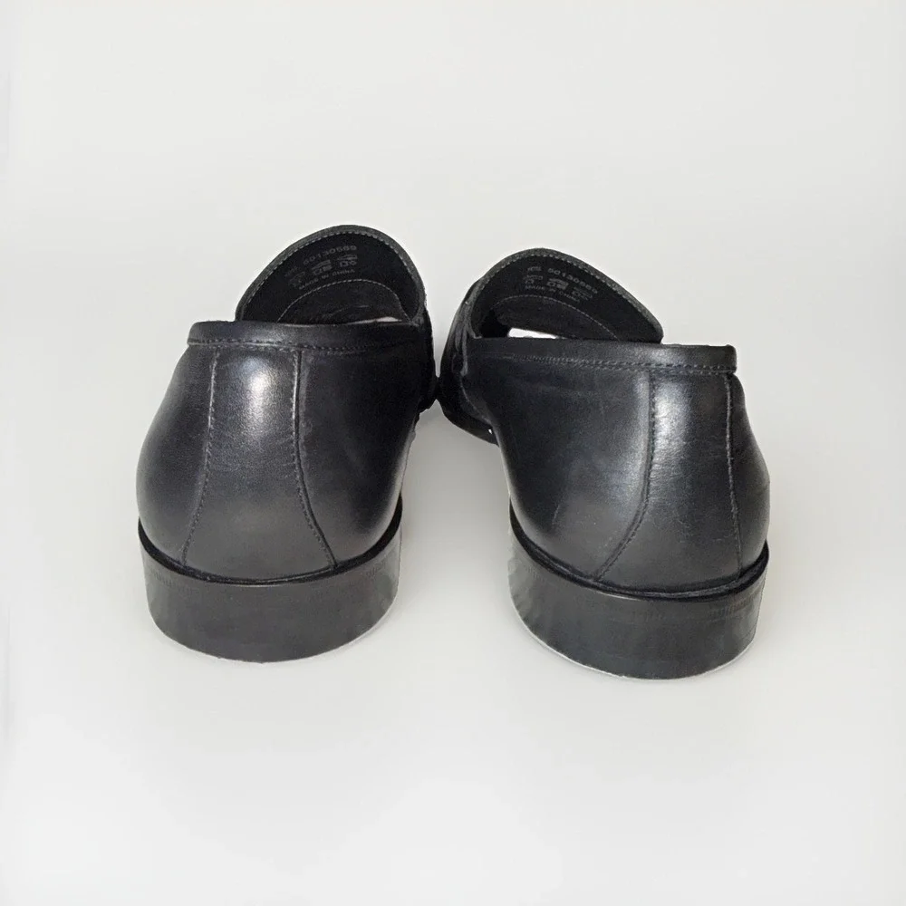 Hugo Boss Men's Carl Black Horse Bit Leather Loafers Dress Shoes US Size 10.5